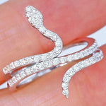 Shining Exaggerated Snake Nightclub Diamond RingRing