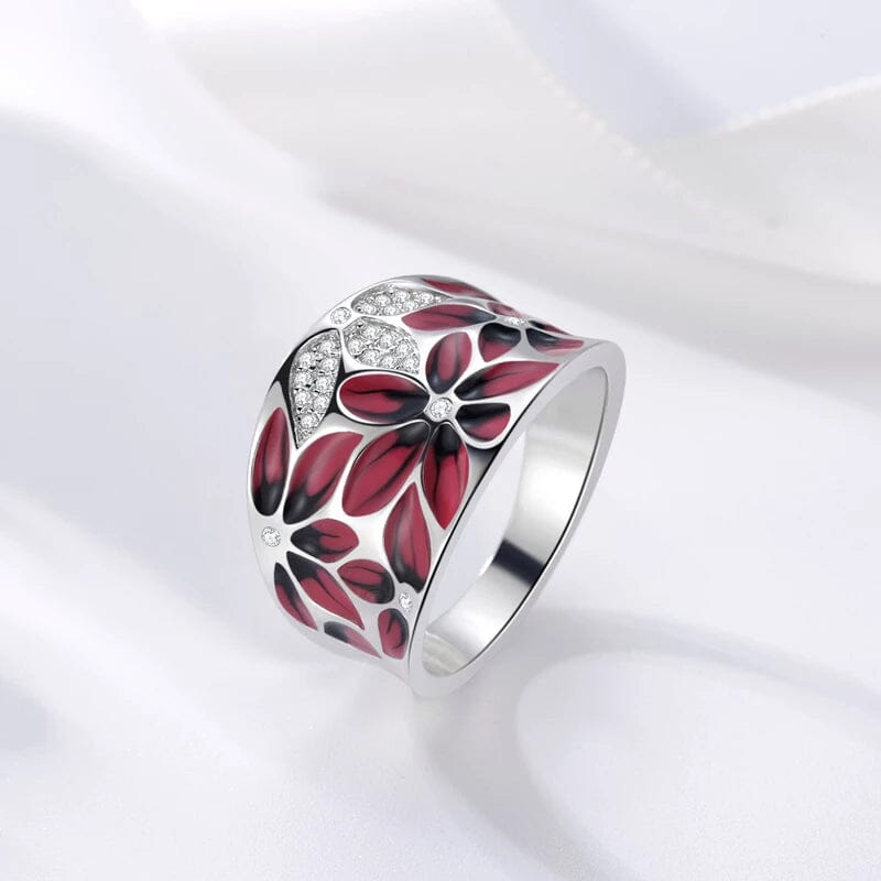 Fashionable and Exquisite Red Flower RingRing