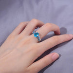 Round Blue and Pink Fire Opal RingRing