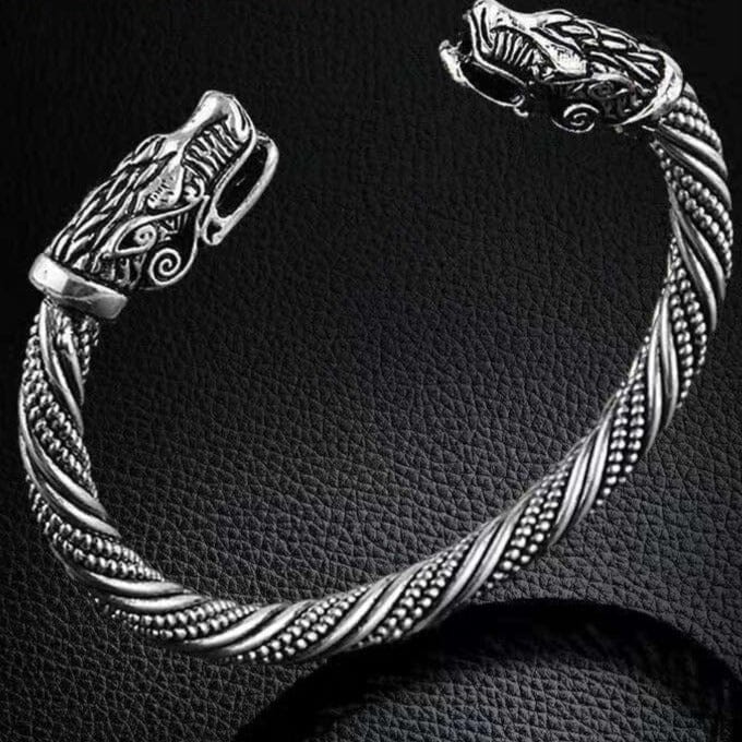 Fashion Dragon Head Cuff Bracelet - 925 Sterling SilverBraceletSilver