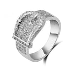 Full Tiny Austrian Crystals Shiny Belt Ring - 925 Serling SilverRing6