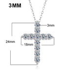 WWJD Real Moissanite Jesus Cross Pendant Necklace 925 Sterling SilverNecklace