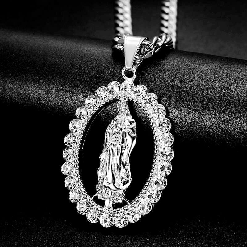 WWJD Virgin Mary Pendant NecklaceNecklace