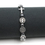 WWJD St. Benedict Medal Cross Prayer BraceletBracelet