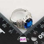 Stunning Fashion Blue Crystal Sapphire Zircon Fashion Ring - 925 Sterling SilverRing