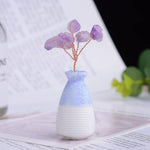 Natural Amethyst Lucky Tree OrnamentHome DecorSky Blue