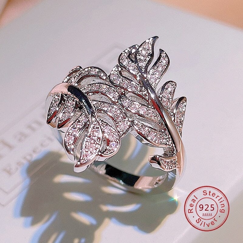 Princess Feather Design Ring - 925 Sterling SilverRing