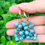 High-Quality Round Turquoise Beads Dangle EarringsEarrings