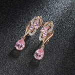 Girly Style Pink Crystal Drop EarringsEarrings