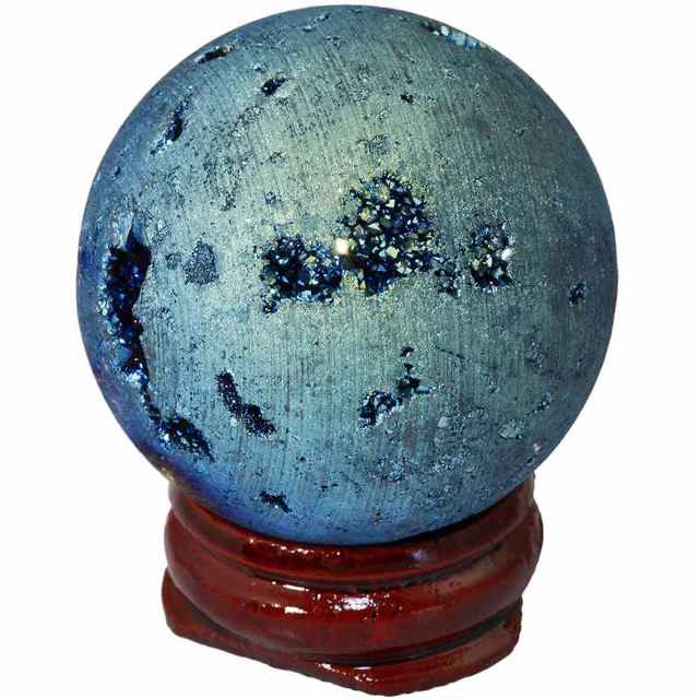 Titanium Coated GeodeRaw StoneTurquoise Round