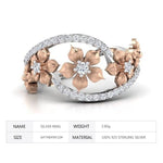Romantic Champagne Flowers Party Ring - 925 Sterling SilverRing