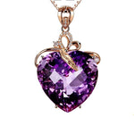 Romantic Violet Heart Amethyst Pendant NecklaceNecklacependants
