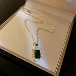 Elegant Bridal Jewelry Emerald Jewelry SetJewelry SetNecklace