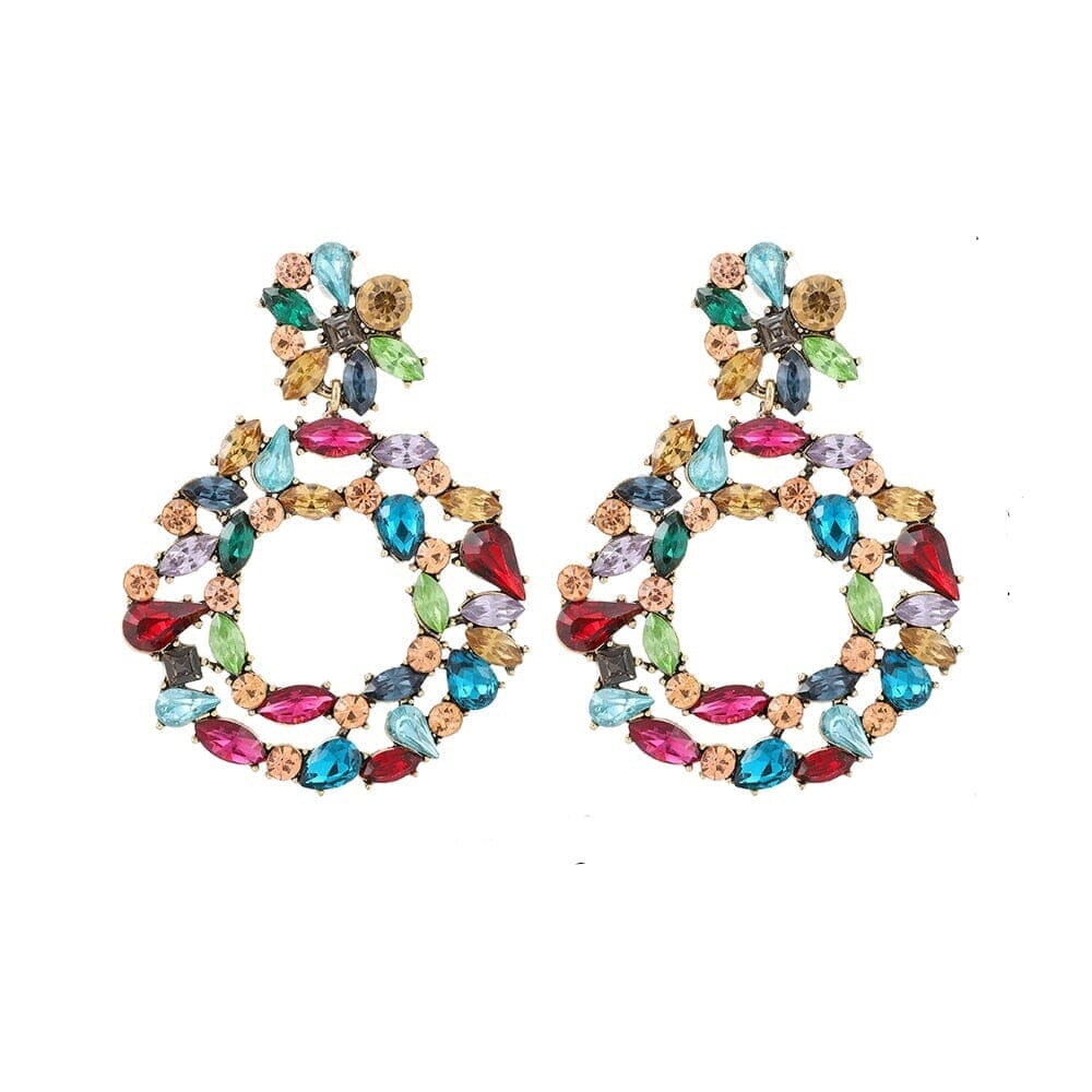 Party Oversize Colorful Luxury Crystal Dangle EarringsEarrings