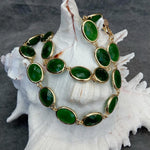 Green Jade Choker Necklace Oval ShapeNecklace
