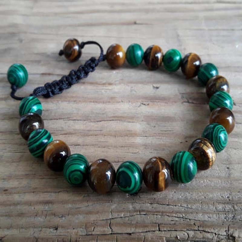 Tiger Eye and Malachite Good Fortune Braceletsbracelet