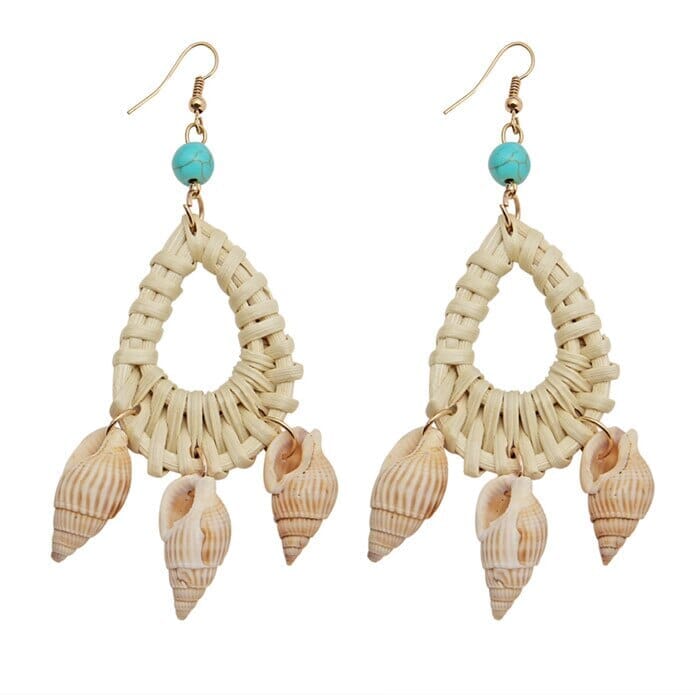 Puka Shell Cowrie Statement Dangle EarringsEarrings