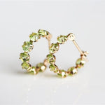 Fresh Style Inlaid Peridot Single Row Loop EarringsEarrings