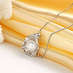 White Gold Plated Freshwater Pearl Jewelry NecklaceNecklaceWhite Pearl