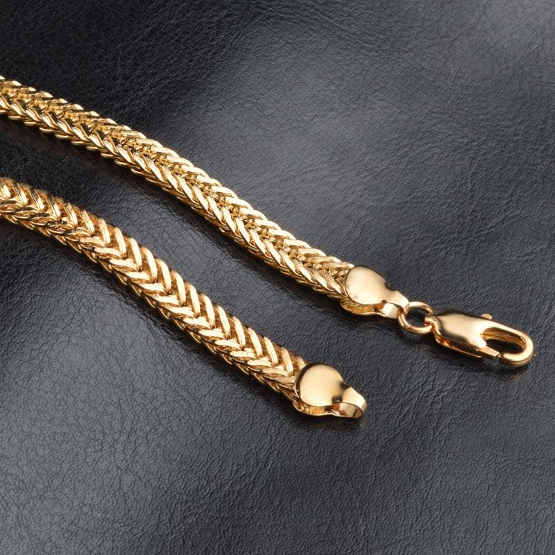 High Quality Gold Chain NecklaceEarringsGold Bracelet24In