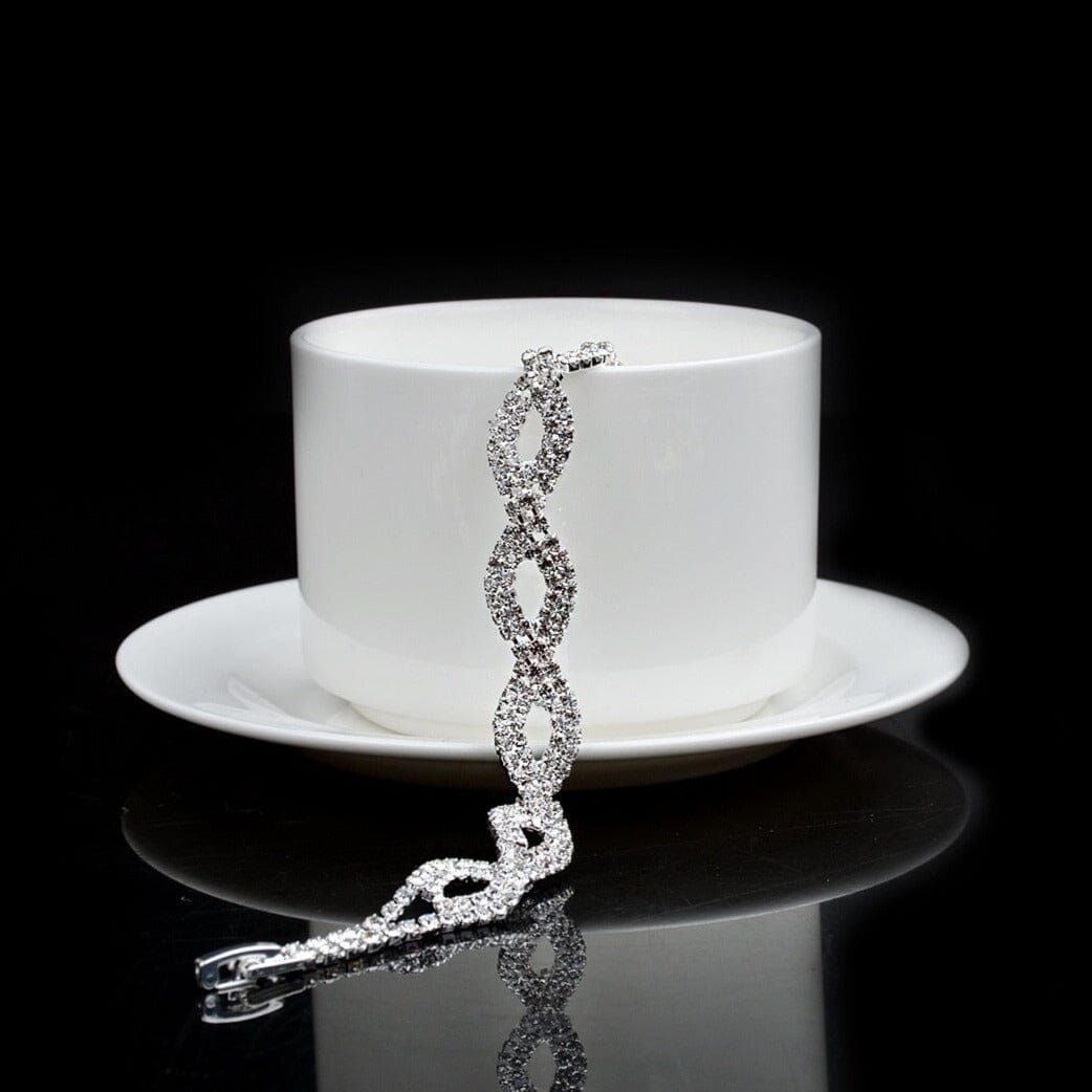 Geometric Diamond Charm Bracelet - 925 Sterling SilverBracelet