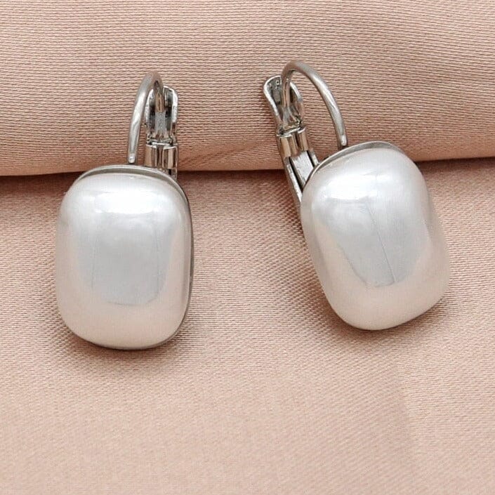 Simple Elegant Square Simulated-pearl Dangle Earrings - 585 Rose GoldEarringsWG