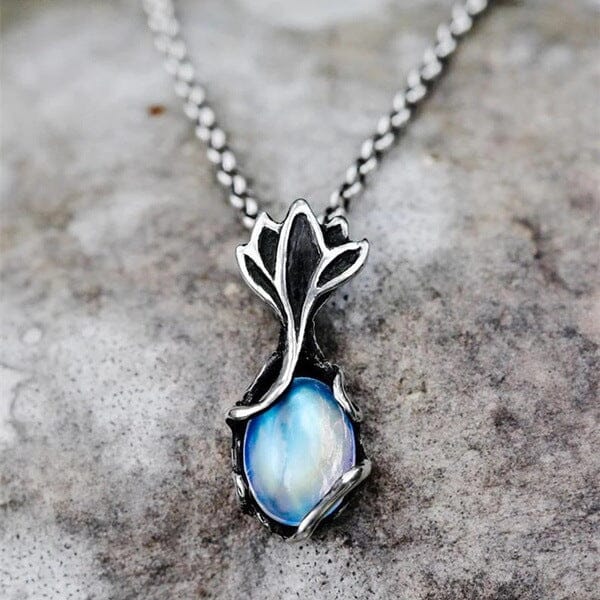 Mystery Fairy Leaf Moonstone NecklaceNecklaceStyle 2