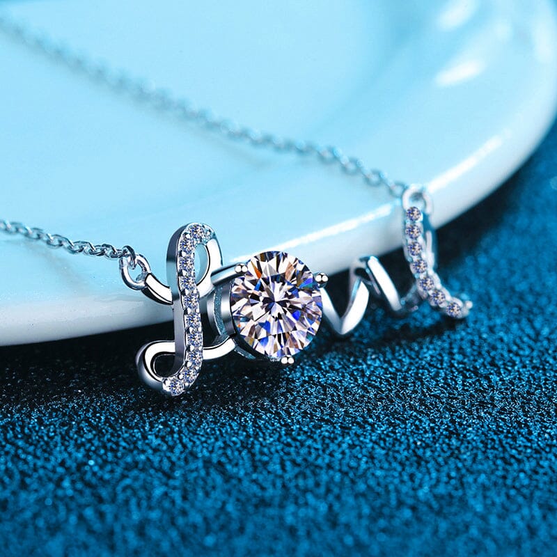 Forever Love Diamond Pendant Necklace - 925 Sterling SilverNecklace