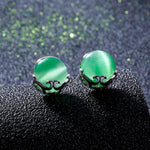 Natural Green Opal Earrings - 925 Sterling SilverEarrings