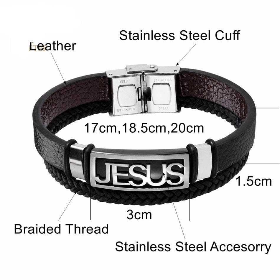 WWJD JESUS Multi-Layer Leather BraceletBracelet