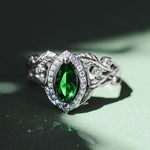 Novelty Classic Emerald Ring - 925 Sterling SilverRing6