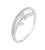 Leaves and Branches Diamond Silver RingRing6