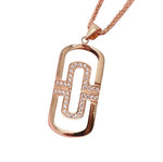 Rose Gold Hollow Geometric Pendant NecklaceNecklace