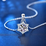 Diamond Snowflake Pendant Necklace - 925 Sterling SilverNecklace