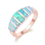 Rainbow Fire Opal Summer Elegant Rose Gold RingRing5
