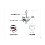 Heart Love 1.9ct Natural Garnet Statement Stud Earrings - 925 Sterling SilverEarrings