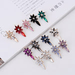 Colorful Crystal Stone Flower Piercing Stud Earrings