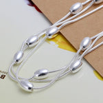 Three Line Gloss Ball Bracelet - 925 Sterling SilverBracelet