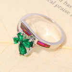 Orange Fire Opal with Emerald Bowknot RingRing