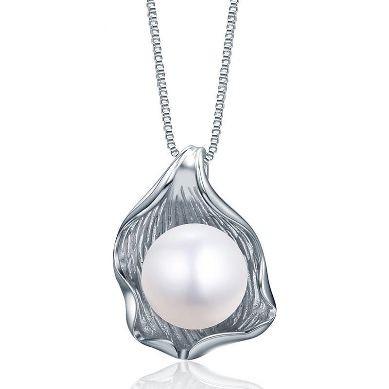 White Gold Plated Freshwater Pearl Jewelry NecklaceNecklace
