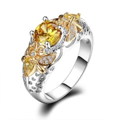 Lovable Citrine Zircon Ring - 925 Sterling Silver – AtPerry's Healing ...