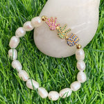 Simple Style Boho Virgin Mary Natural Freshwater Pearl Beaded Handmade WWJD BraceletBracelettype817cm