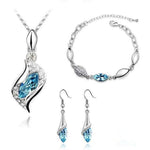 Elegant Party Crystals Jewelry SetJewelry SetSilver Sea Blue