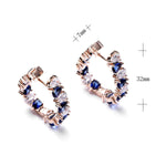 Pretty Modern CZ Sapphire Huggie Earrings - 925 Sterling SilverEarrings