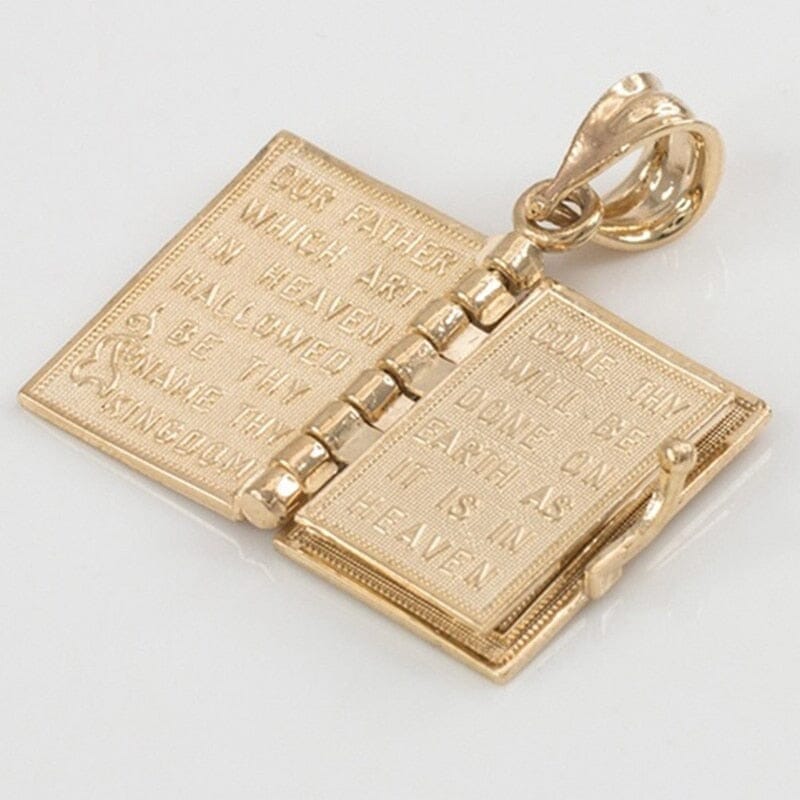 WWJD Openable Holy Bible Book Pendant NecklaceNecklace