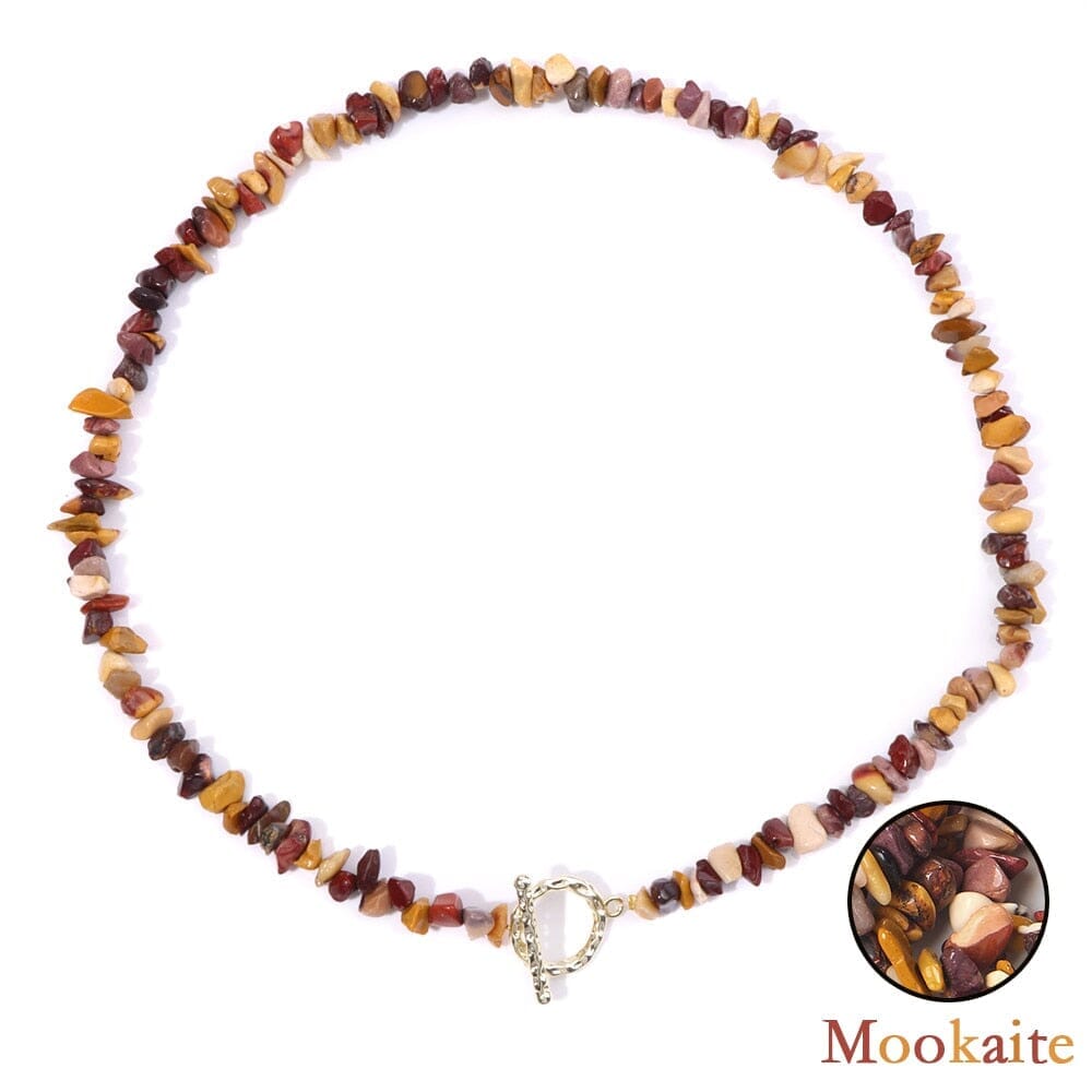 Boho Fashion Aventurine and other Stone Chips ChokerNecklace31 Mookaite