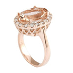 Morganite White Topaz Rose Gold Ring - 925 Sterling SilverRing