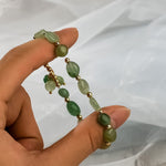 Green Aventurine Stone Oval Beads Charm Stretchy BraceletBracelet