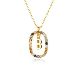 Say My Name A - Z Alphabet Initial Long Chain Necklace - 925 Sterling SilverNecklaceGold B