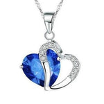 Heart Crystal Amethyst Pendant NecklaceNecklaceSapphire